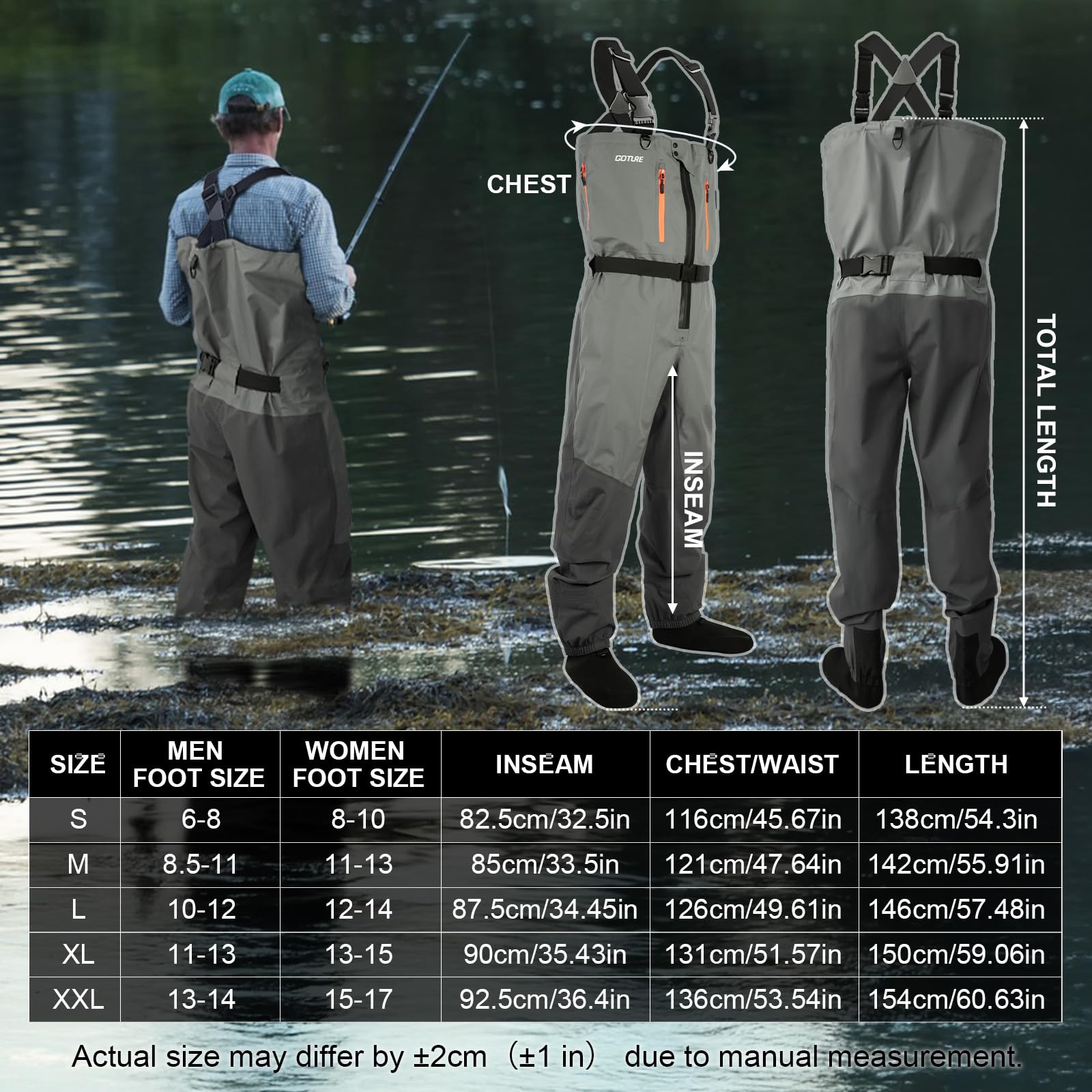 Goture 5-Layer Waterproof Fish - Fishing Waders recension och pris