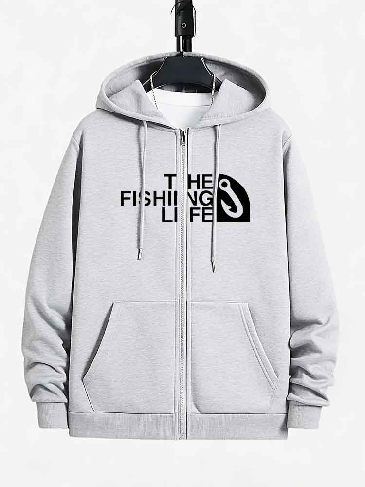 Men's Fishing Life Print Zip U - Fishing Hoodie recension och pris