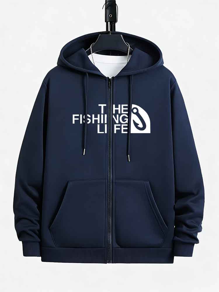 Men's Fishing Life Print Zip U - Fishing Hoodie recension och pris