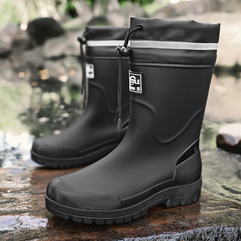 Men's Mid-Calf Drawstring Rain - Fishing Boots recension och pris