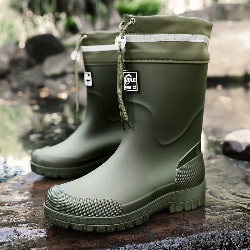 Men's Mid-Calf Drawstring Rain - Fishing Boots recension och pris